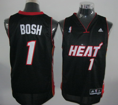  NBA Miami Heat 1 Chris Bosh Swingman Road Black Jersey